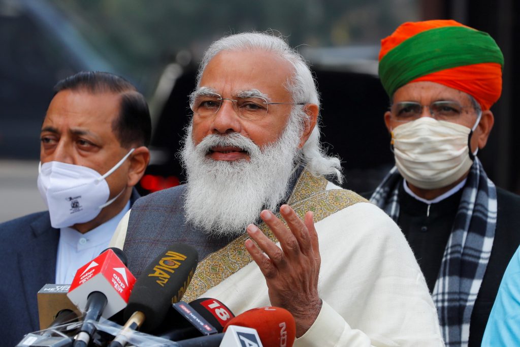FILE PHOTO: India's Prime Minister Narendra Modi in New Delhi, India, January 29, 2021. REUTERS/Adnan Abidi/File Photo